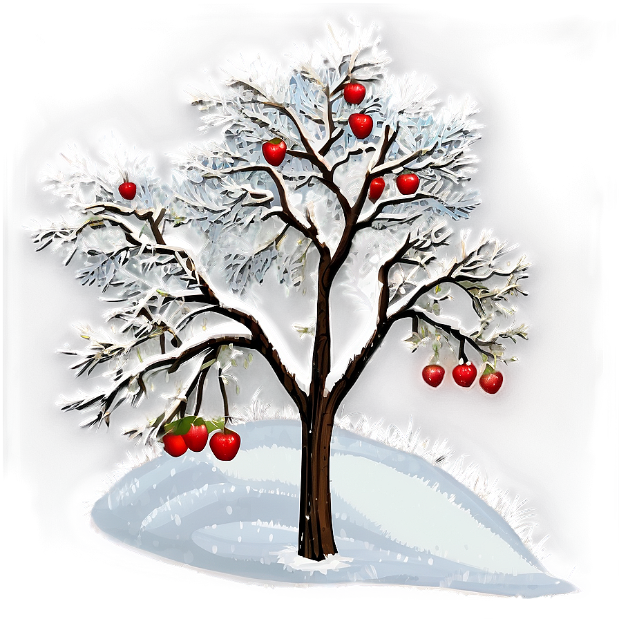 Snowy Orchard Trees Png Lpi PNG Image