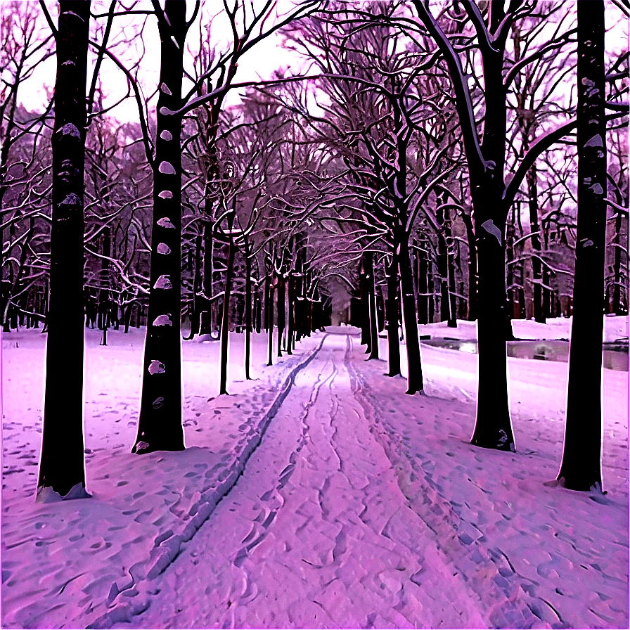 Snowy Path Through Winter Trees Png Sou48 PNG Image