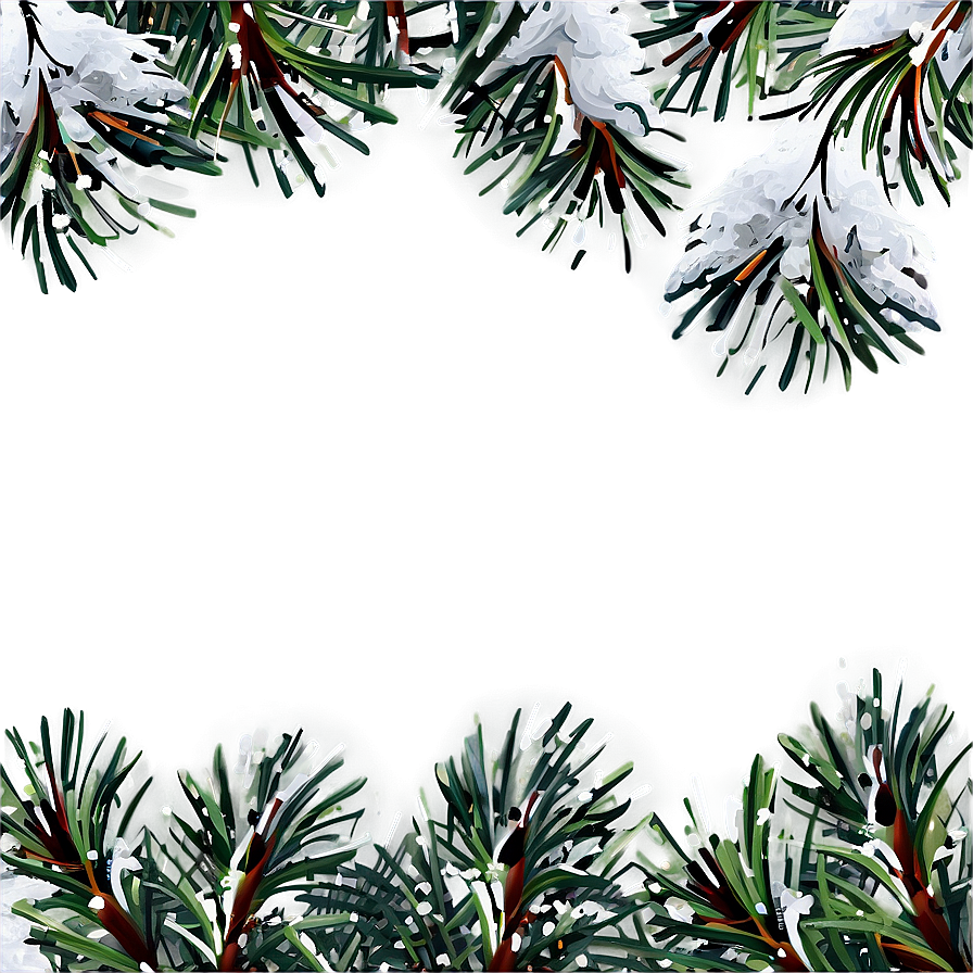 Snowy Pine Border Png 72 PNG Image