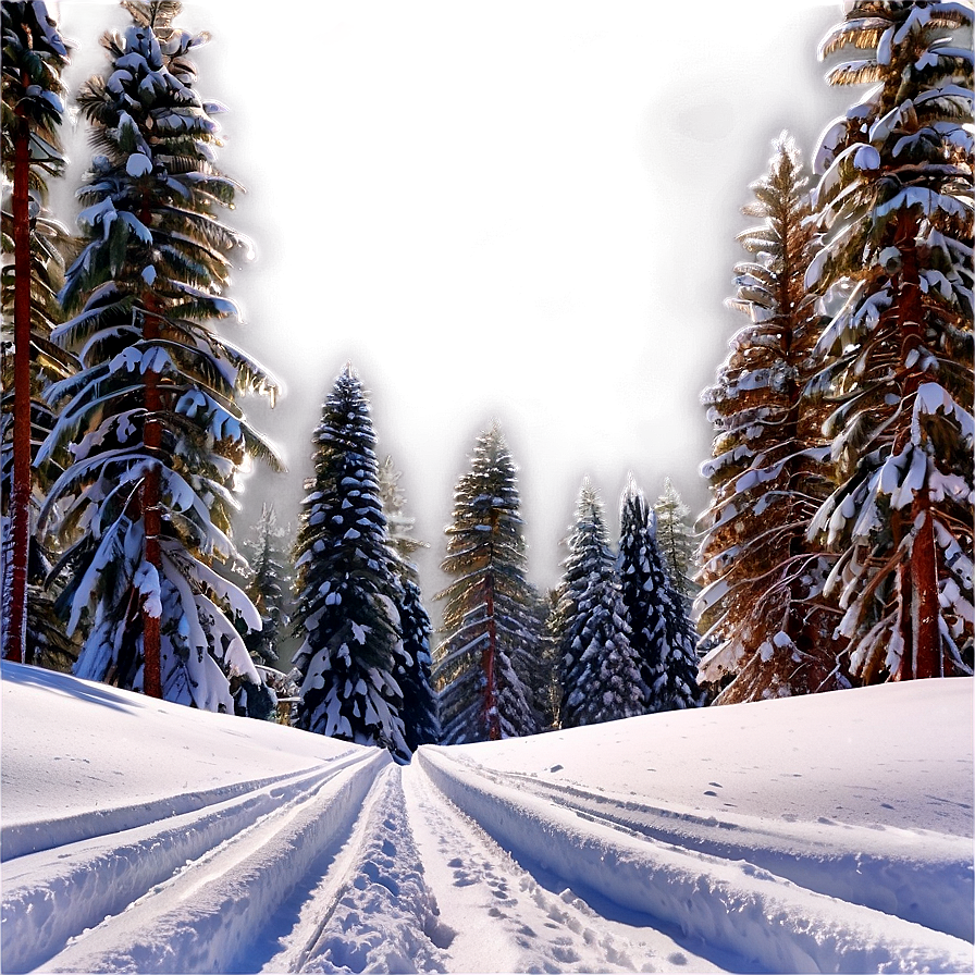 Snowy Pine Forest Landscape Png Yah1 PNG Image