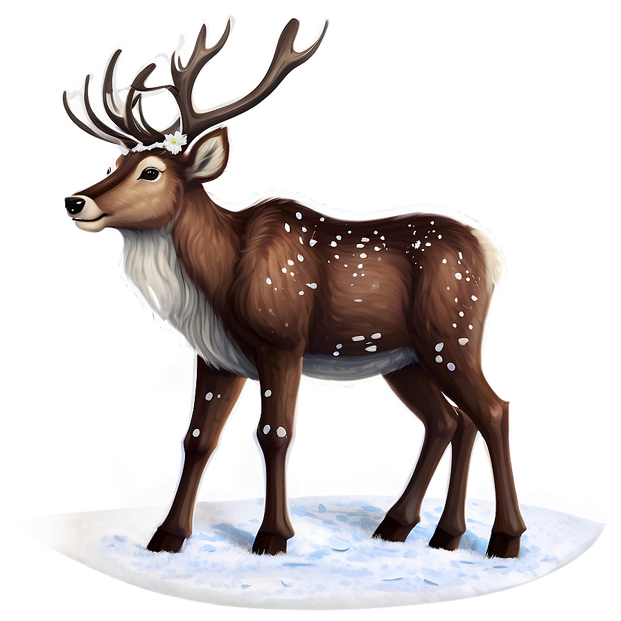 Snowy Reindeer Png Ojr PNG Image