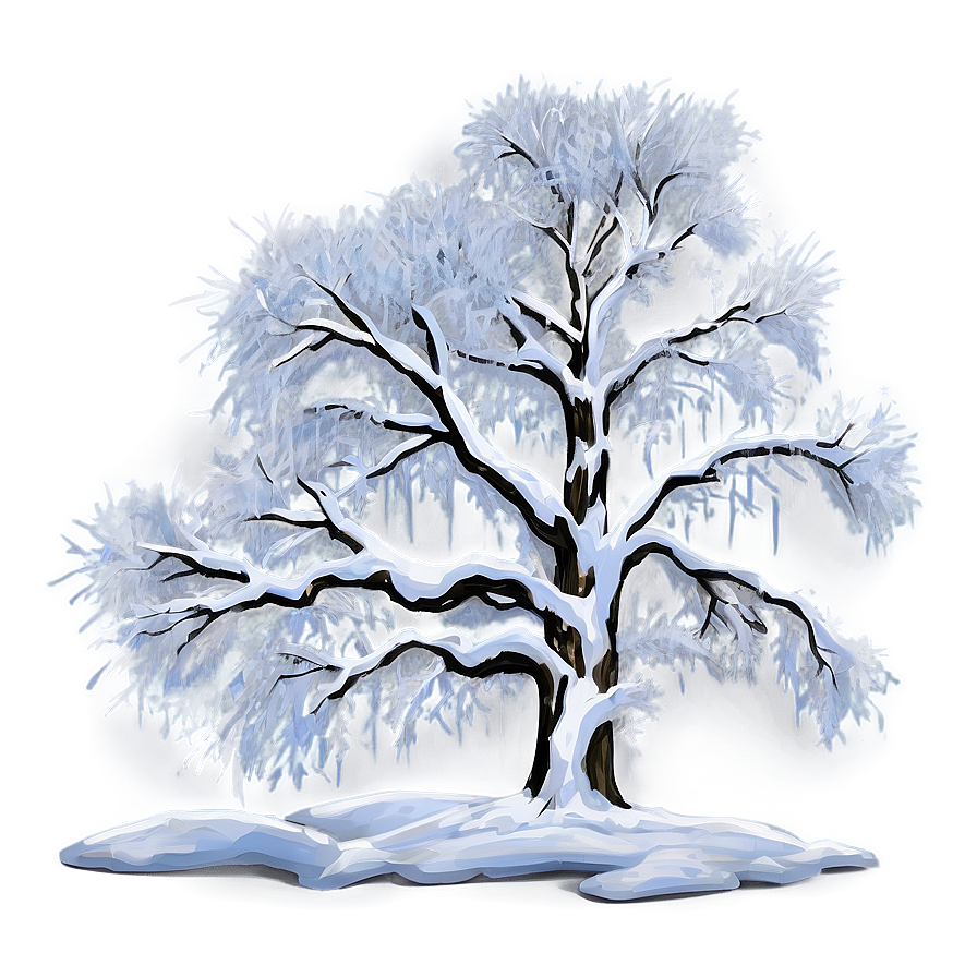 Snowy Tree In Mist Png Trd PNG Image