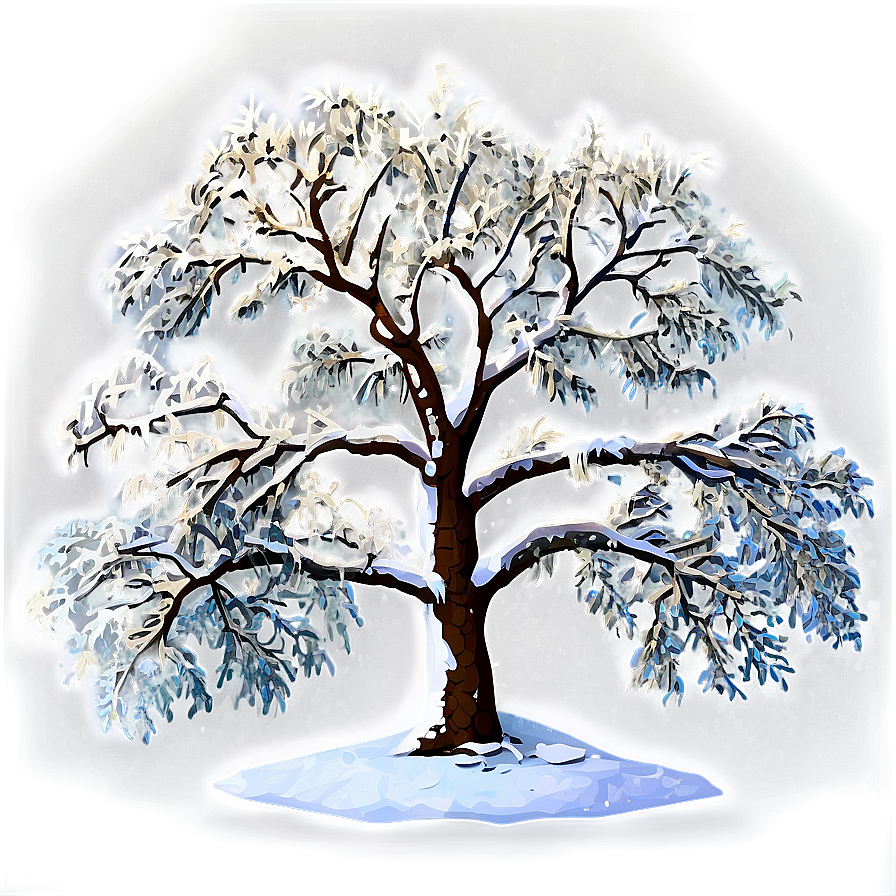 Snowy Tree In Park Png Rra PNG Image