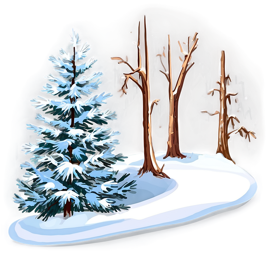 Snowy Tree Pathway Png Ihd PNG Image