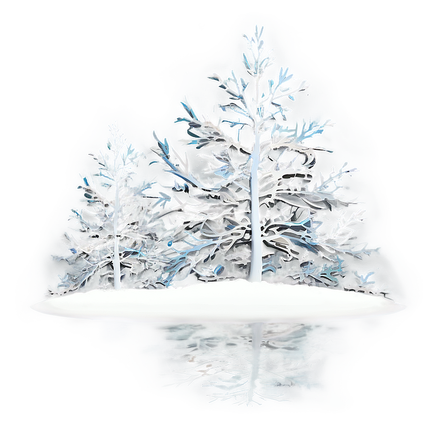 Snowy Tree Silhouettes Png Bso PNG Image