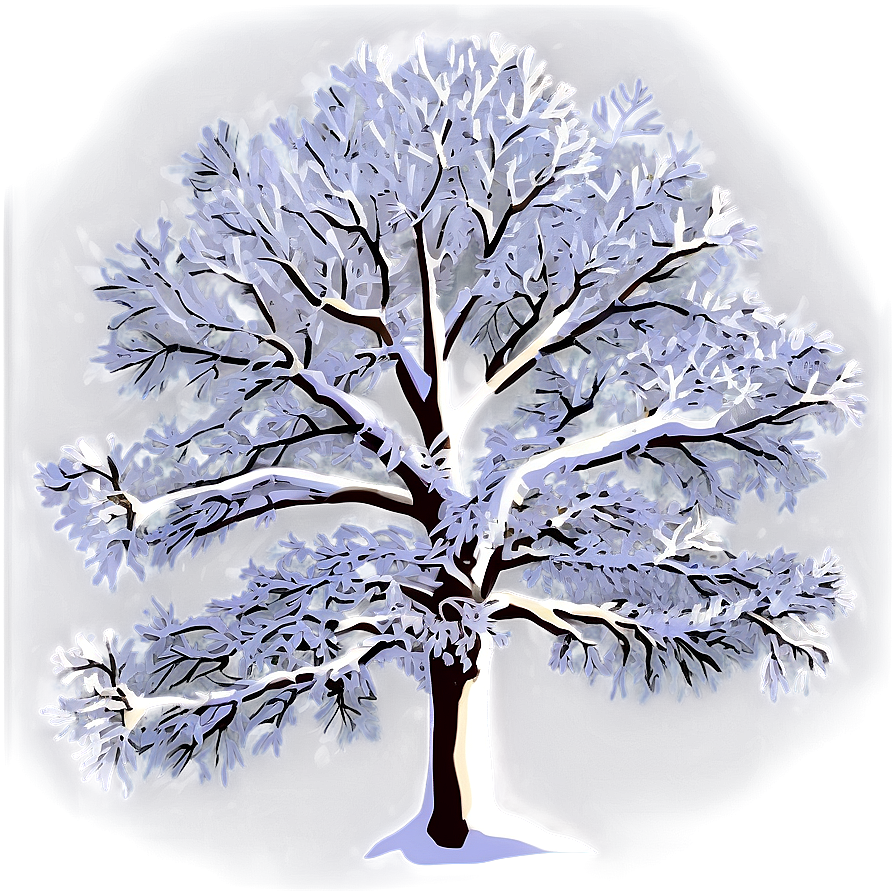 Snowy Tree Sunset Png Qkq PNG Image