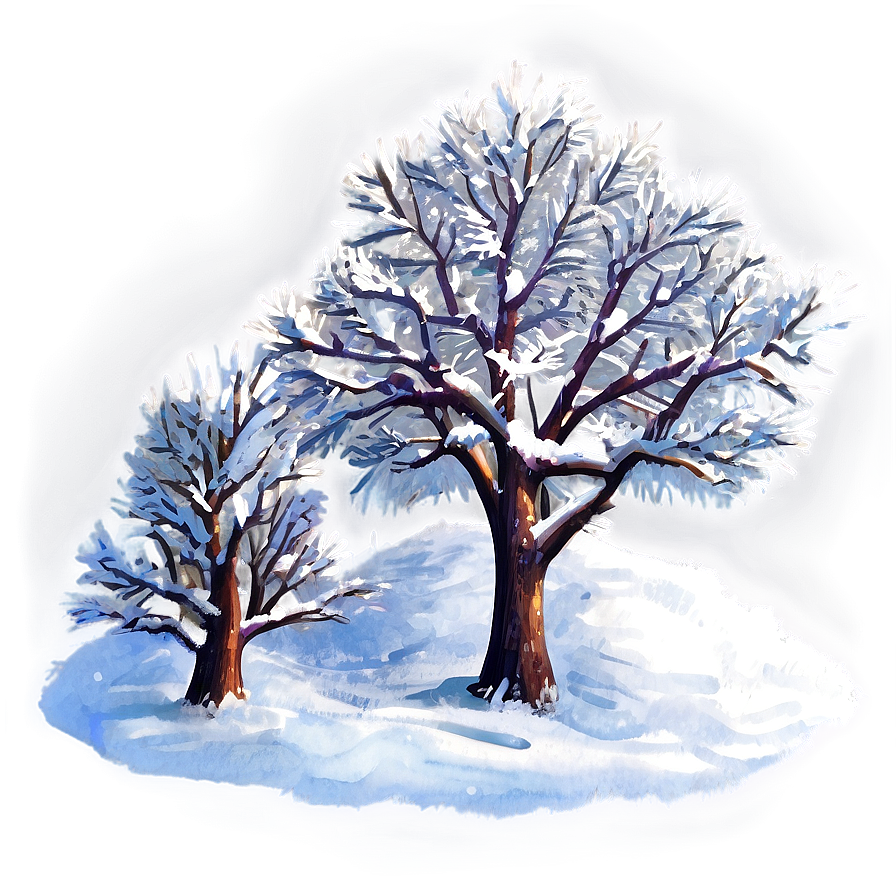 Snowy Tree Twilight Png 06212024 PNG Image