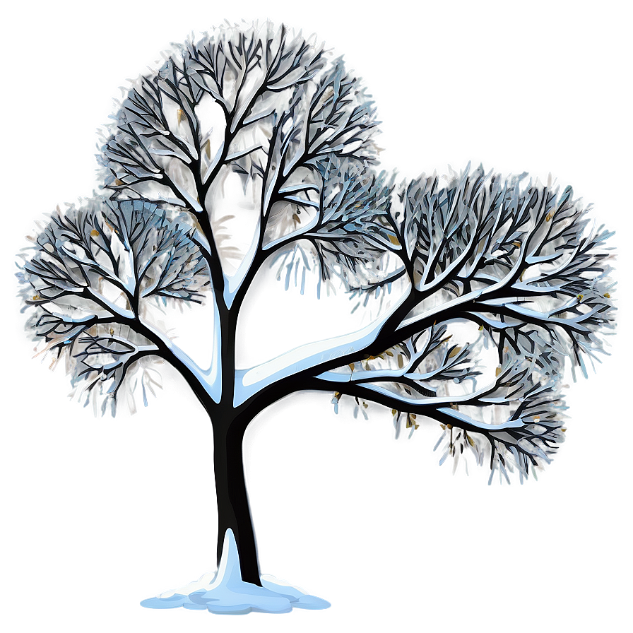 Snowy Tree With Birds Png 36 PNG Image