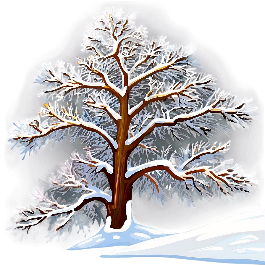 Snowy Tree With Sunray Png Tjn9 PNG Image