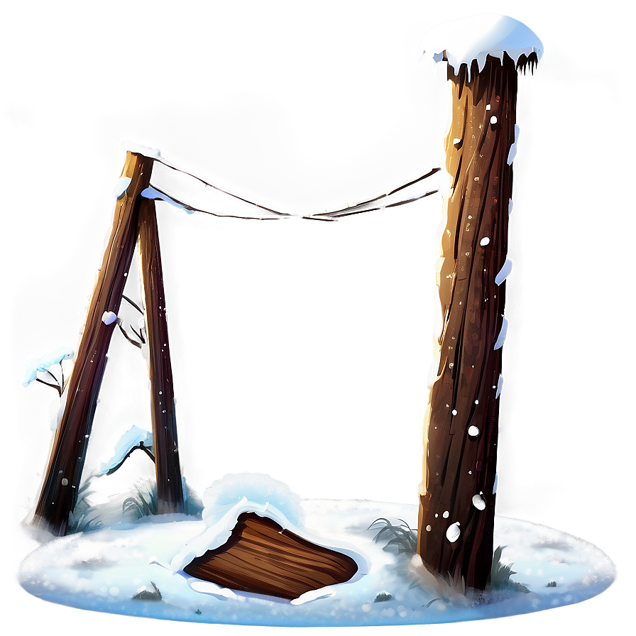 Snowy Utility Line Pole Png 63 PNG Image