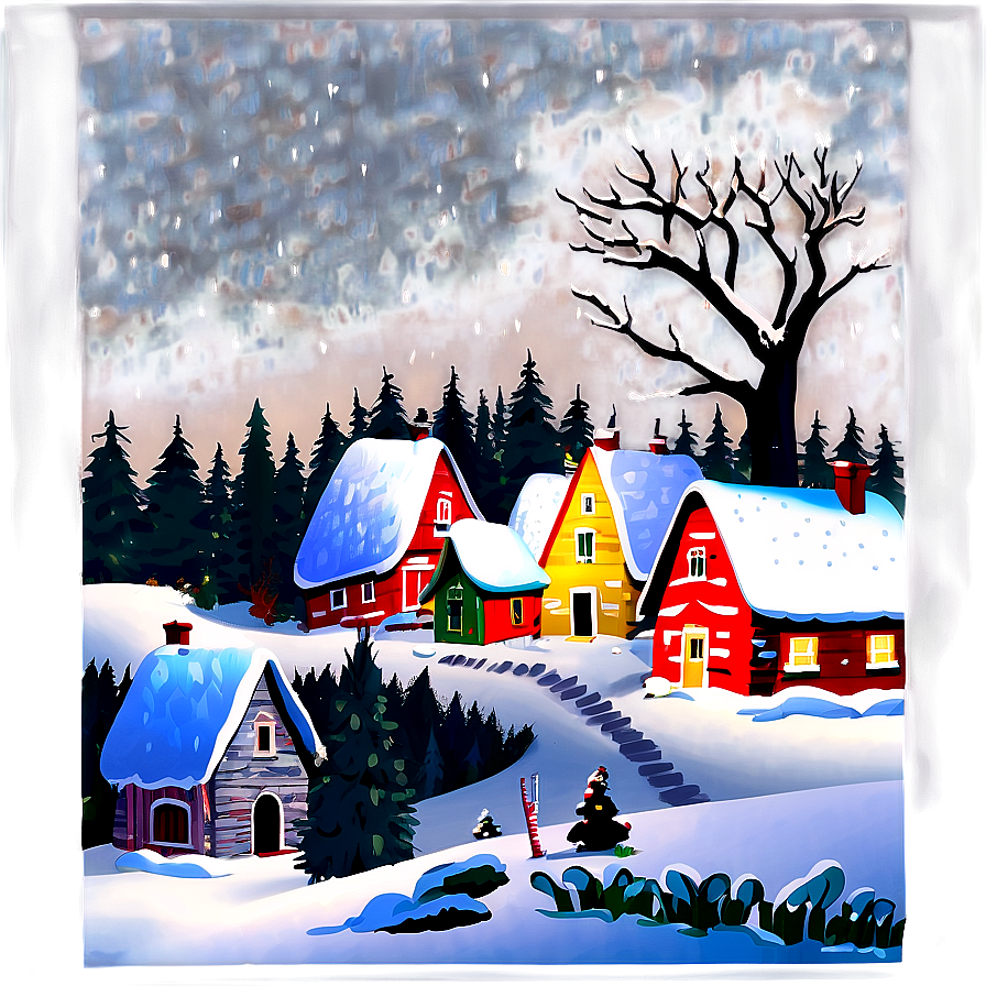 Snowy Village Transparent Png Ggp15 PNG Image