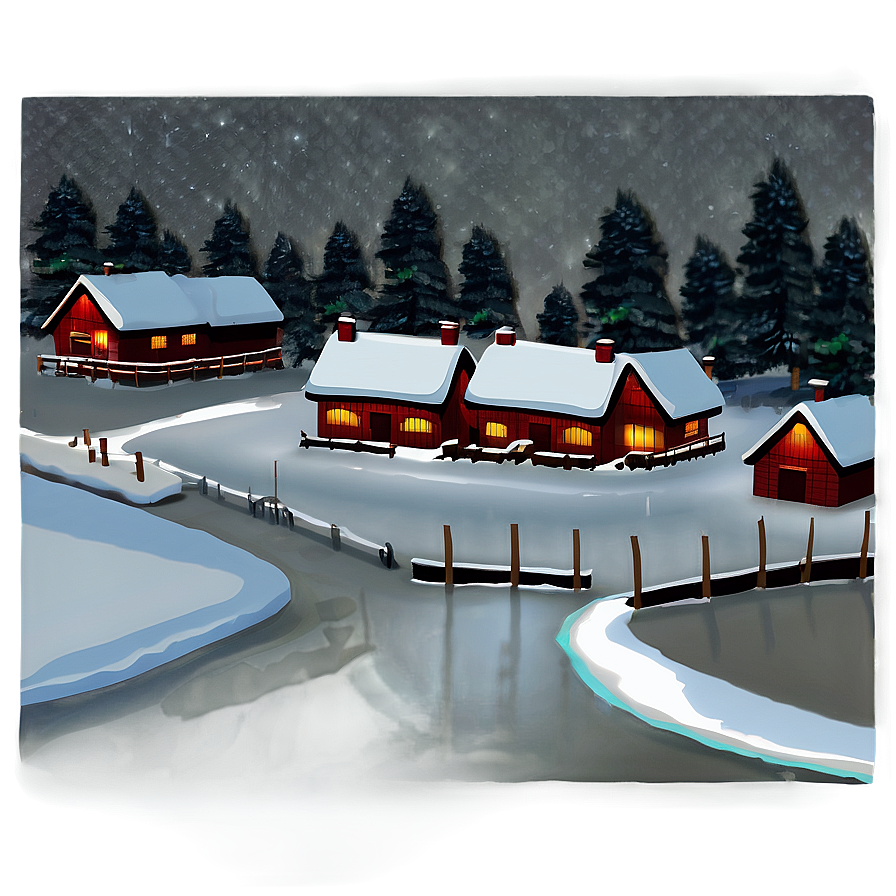 Snowy Village Transparent Png Nxl28 PNG Image