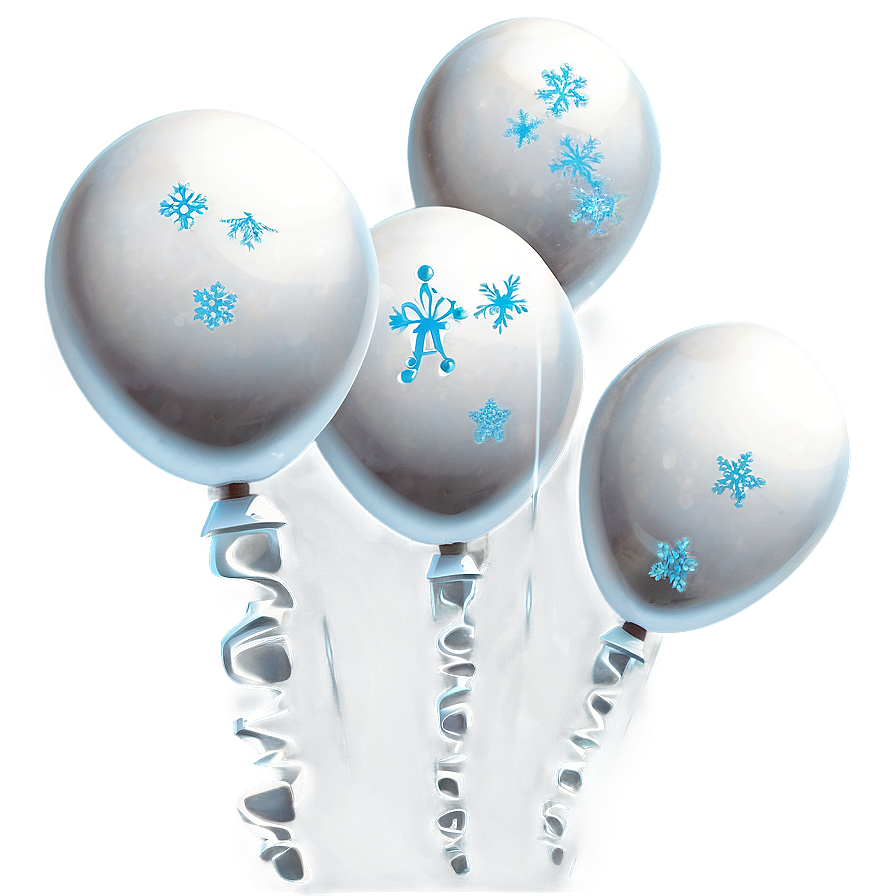 Snowy White Balloons Png Mvh PNG Image