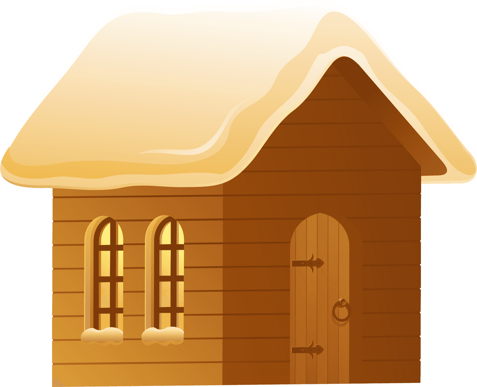 Snowy Wooden House Clipart PNG Image