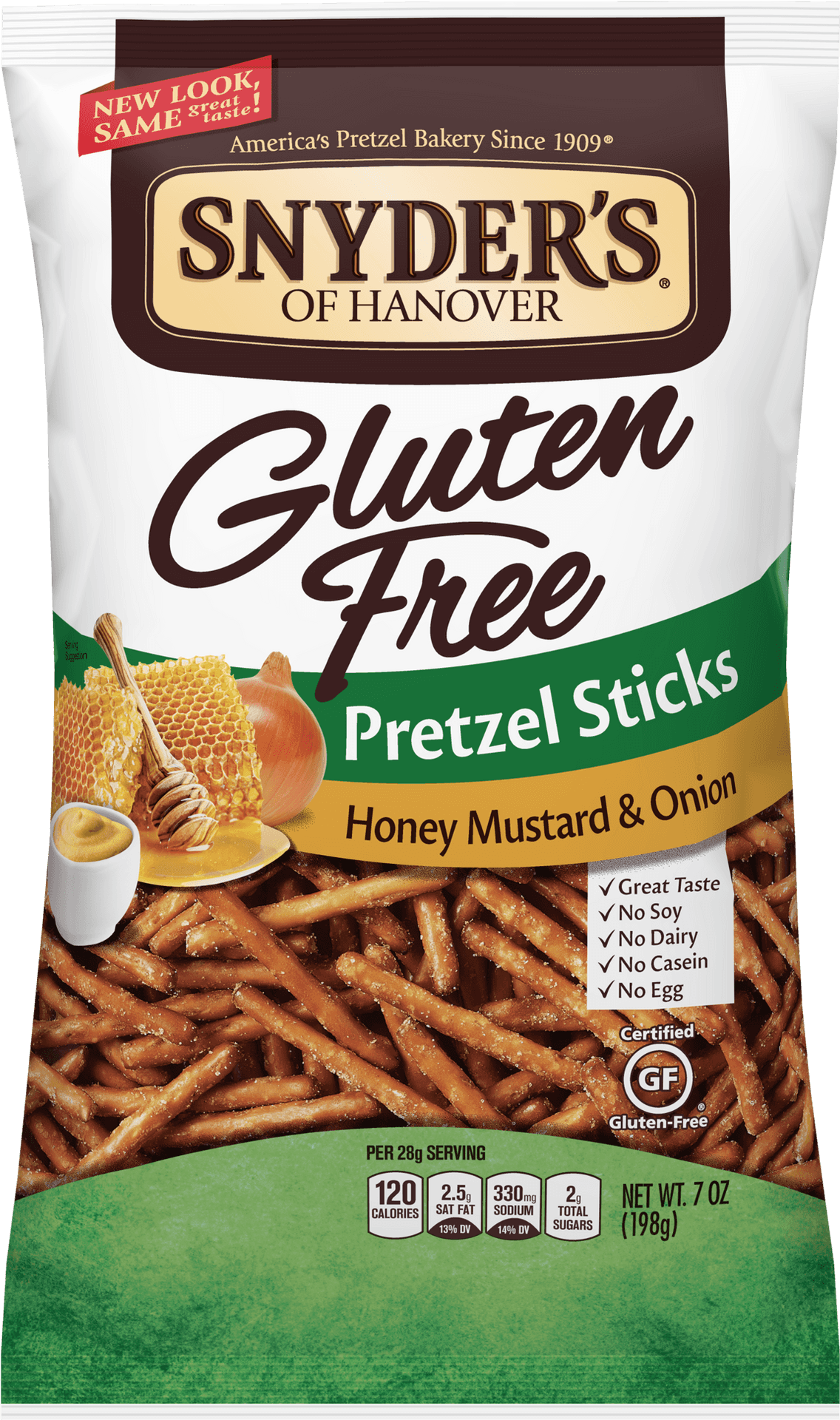 Snyders Gluten Free Pretzel Sticks Honey Mustard Onion PNG Image