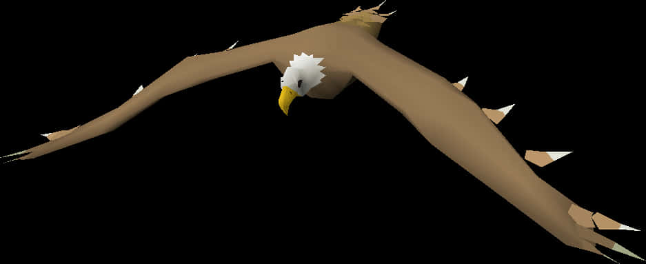 Soaring Bald Eagle Low Poly Art PNG Image