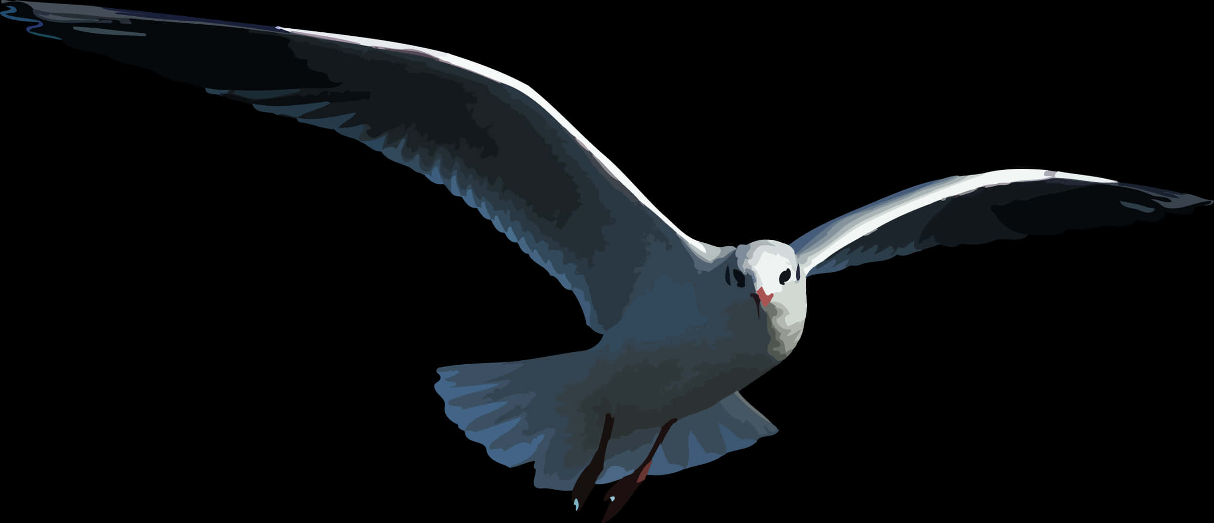 Soaring Seagullin Flight PNG Image