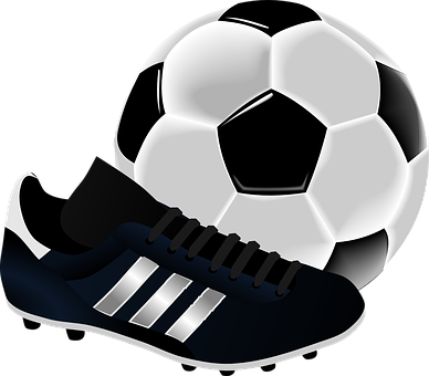 Soccer Balland Cleat Graphic PNG Image