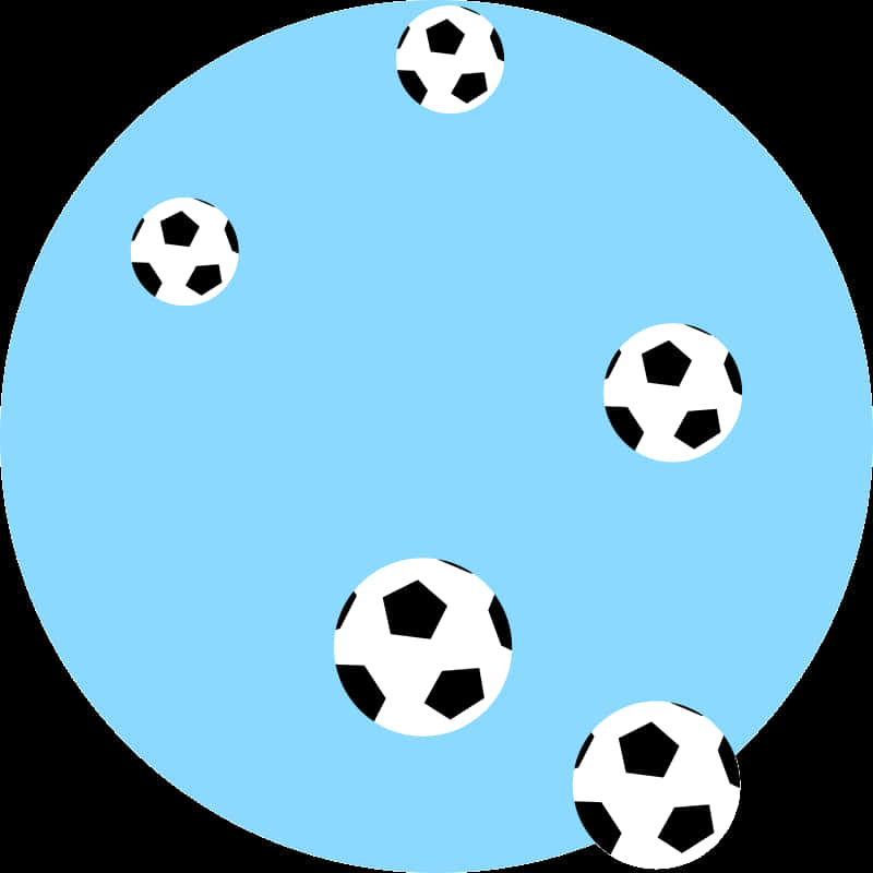 Soccer Ballson Blue Background PNG Image