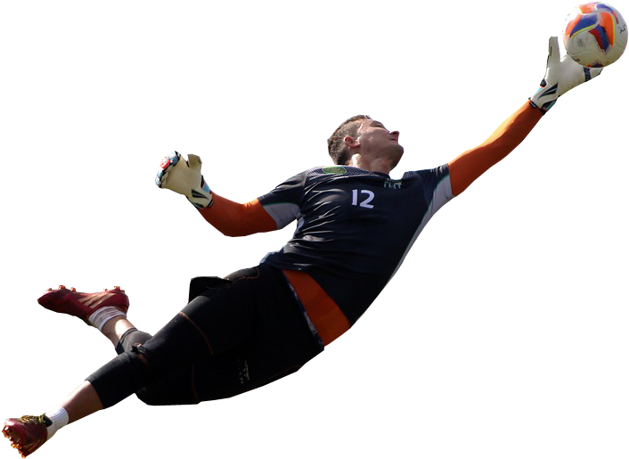 Soccer Goalkeeper Diving Save PNG Image