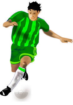 Soccer Player Dribbling Ball PNG Image