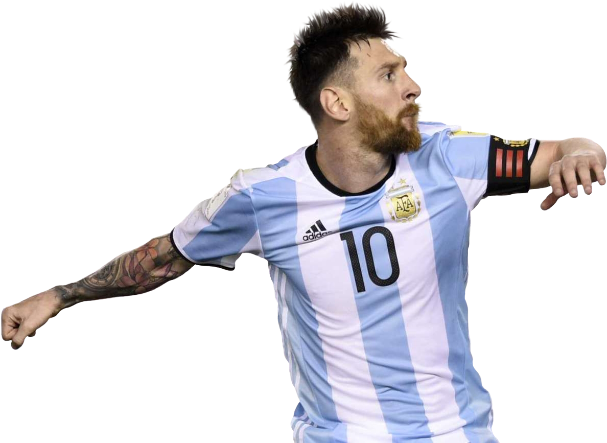 Soccer_ Player_in_ Action_ Argentina_ Jersey PNG Image