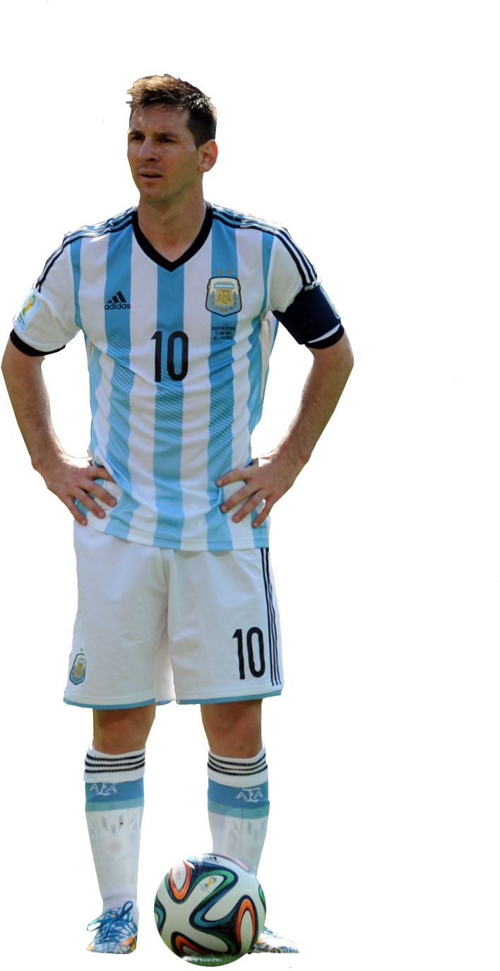 Soccer_ Player_in_ Argentina_ Kit PNG Image