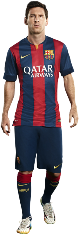 Soccer_ Player_in_ Barcelona_ Kit PNG Image