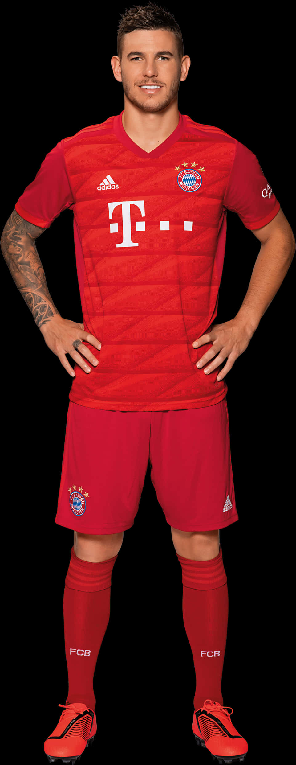 Soccer_ Player_in_ Red_ Kit PNG Image