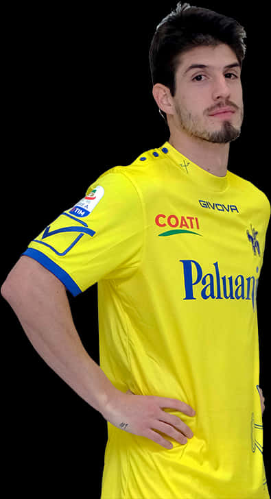 Soccer_ Player_in_ Yellow_ Kit PNG Image