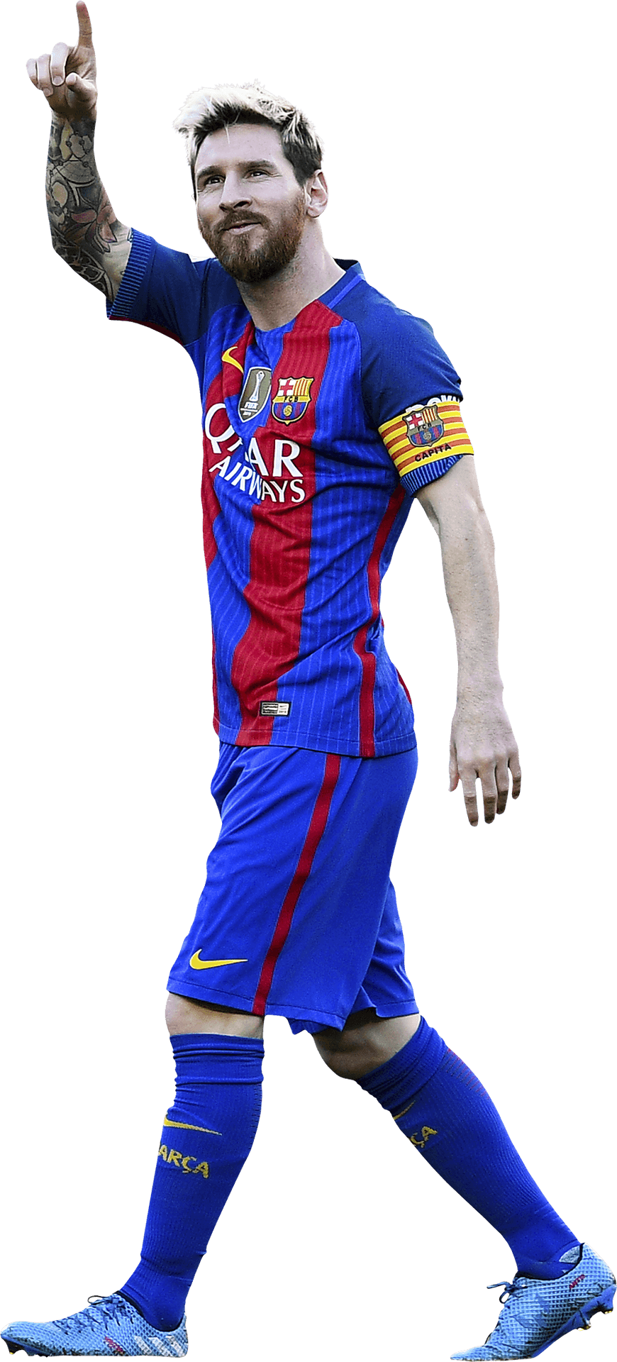 Soccer_ Player_ Pointing_ Upward PNG Image