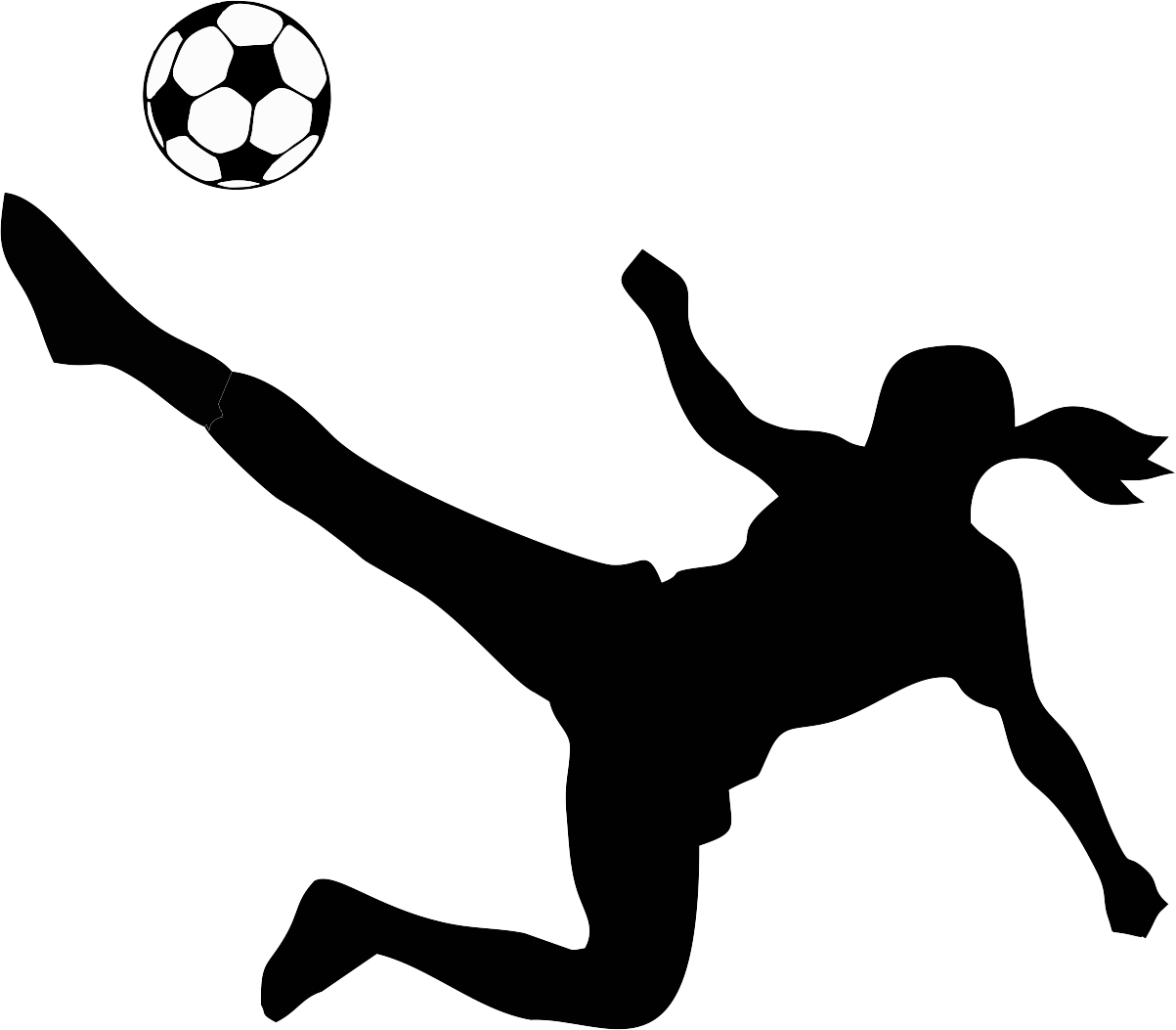 Soccer Player Silhouette Action PNG Image