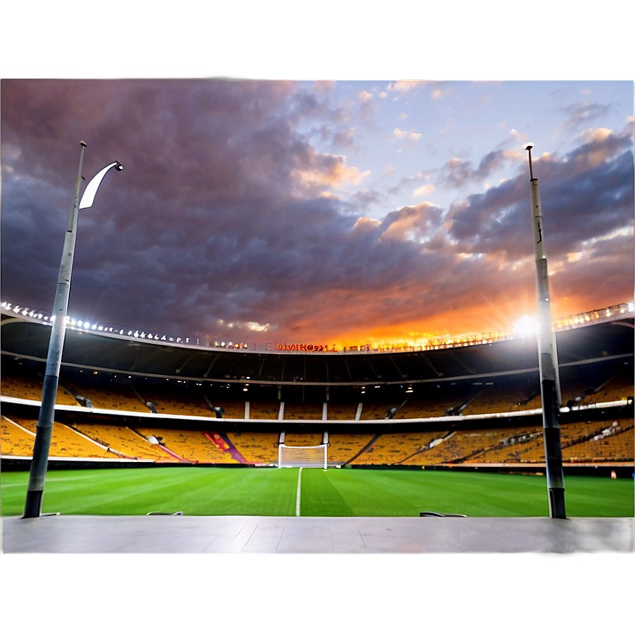 Soccer Stadium Sunset Silhouette Png 06252024 PNG Image