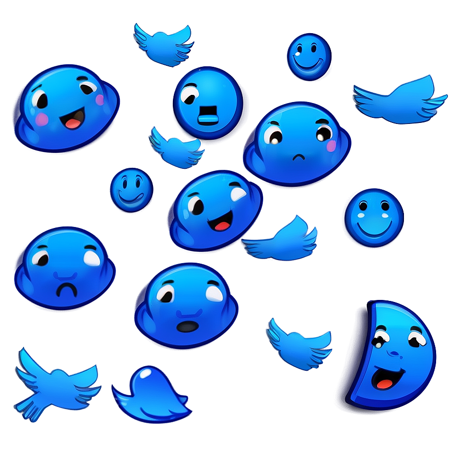 Social Media Blue Emojis Png 62 PNG Image