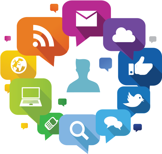 Social Media Communication Network PNG Image