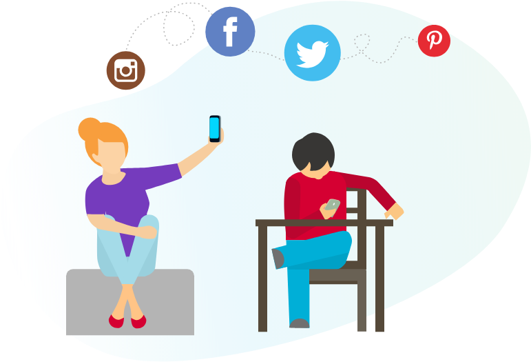 Social Media Connectivity Illustration PNG Image