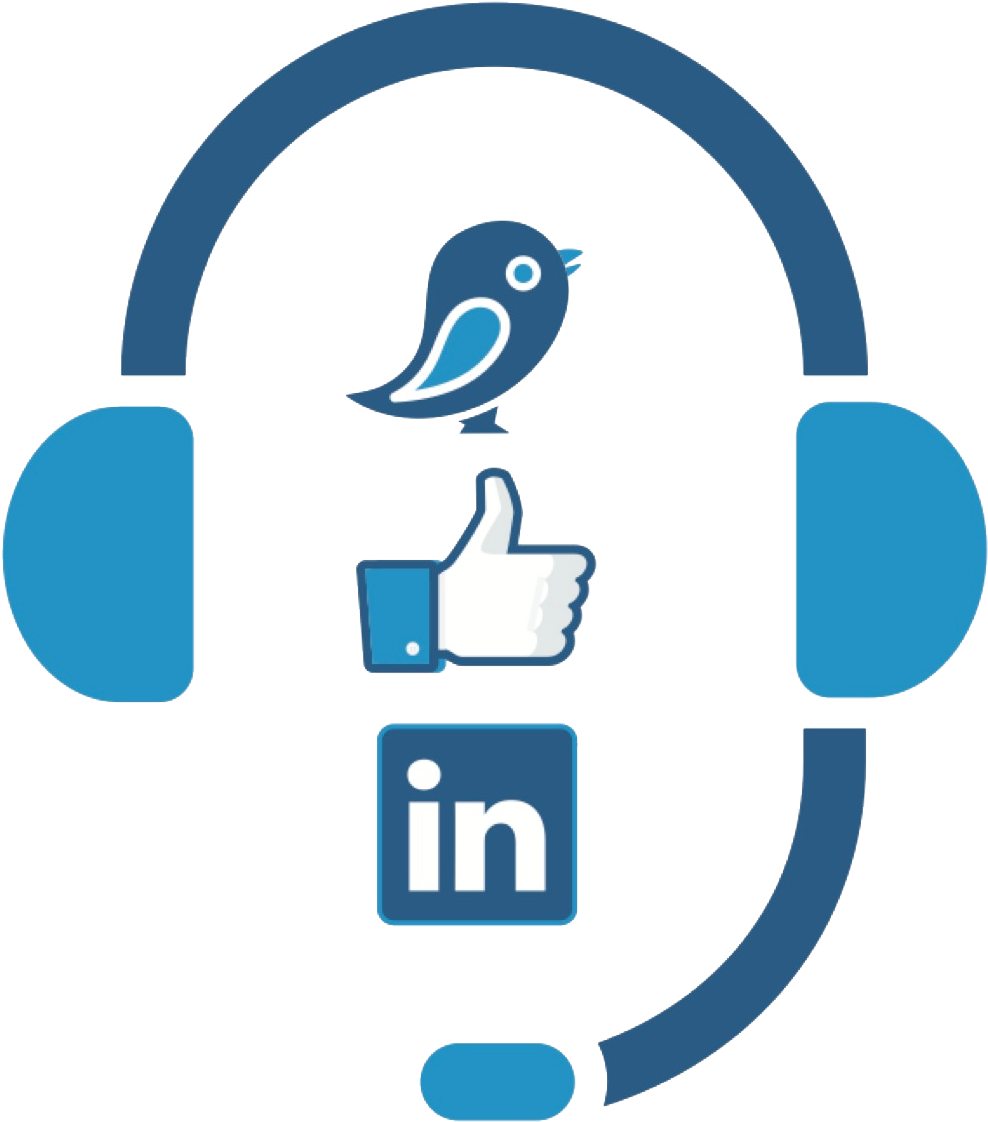 Social Media Headphones Concept PNG Image