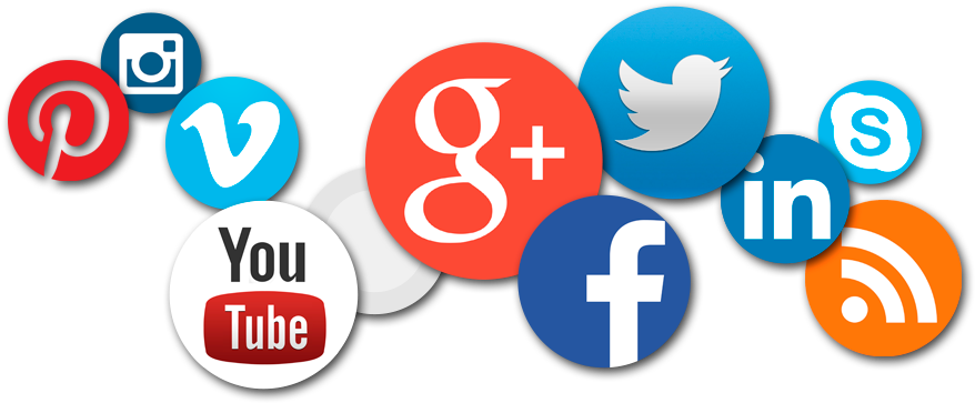 Social Media Icons Cluster PNG Image