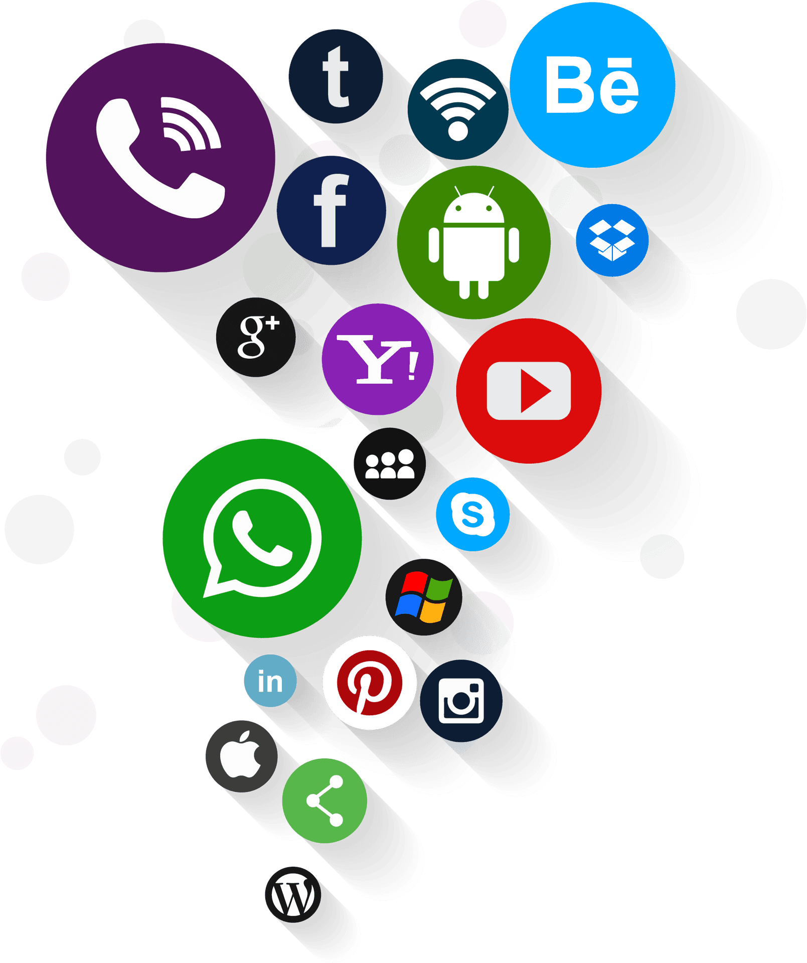 Social Media Icons Cluster PNG Image