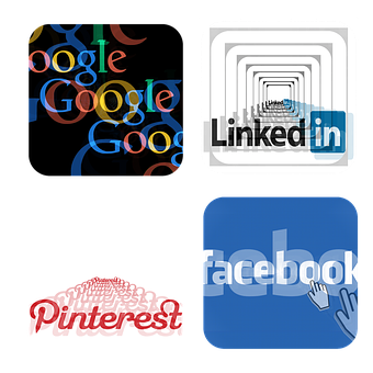 Social Media Icons Collage PNG Image