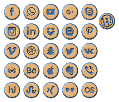 Social Media Icons Cookie Style PNG Image