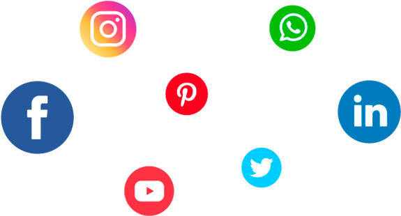 Social Media Icons Floating PNG Image