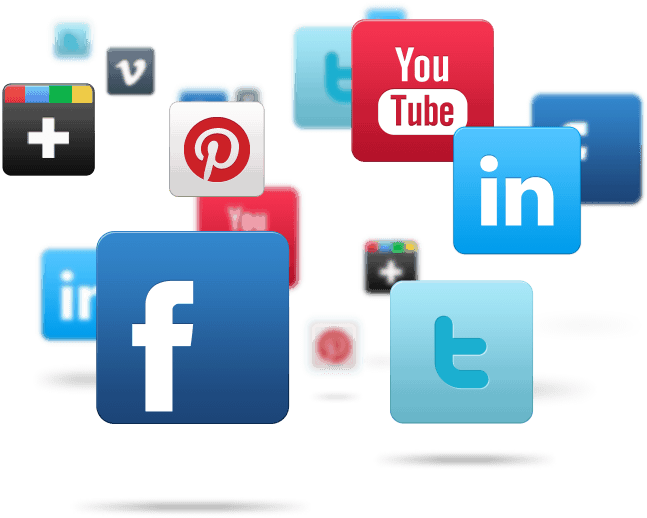 Social Media Icons Floating PNG Image