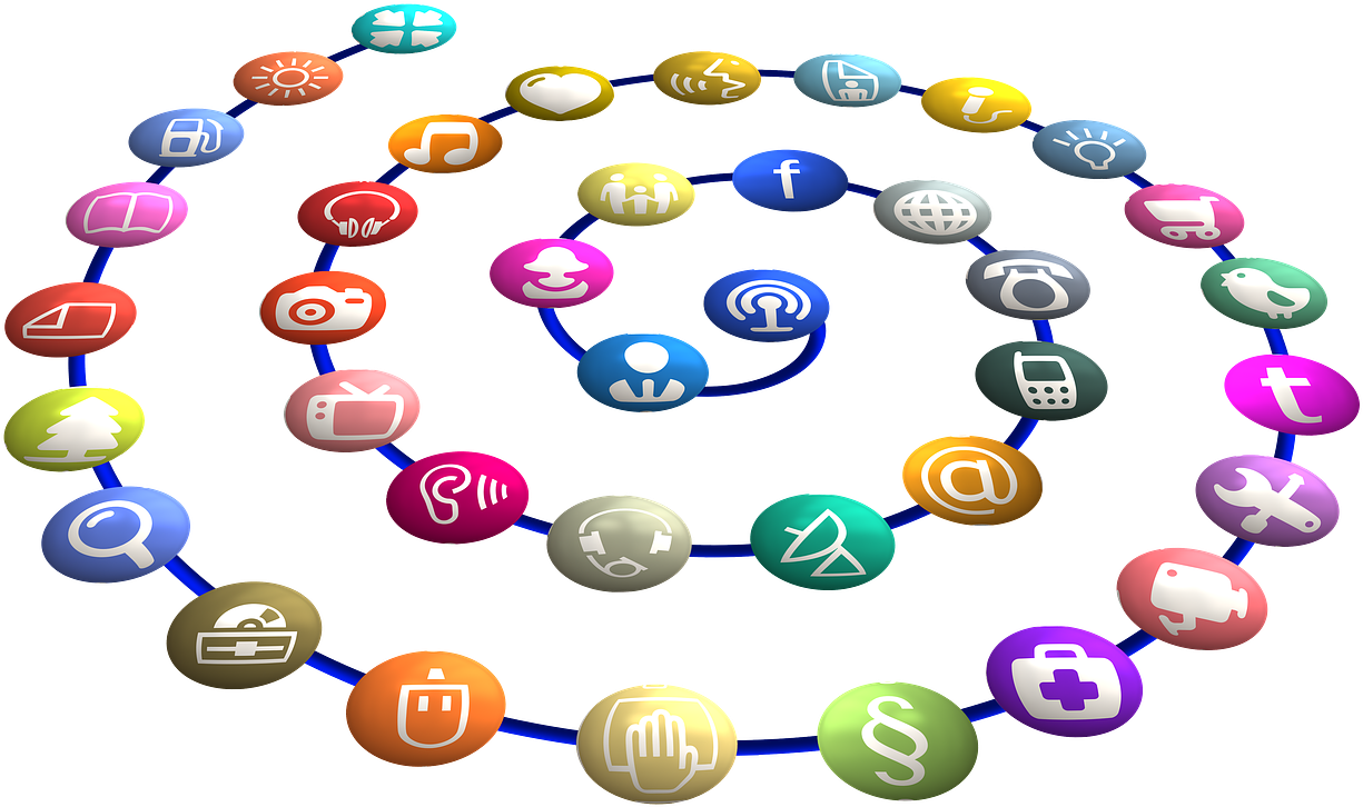 Social Media Icons Network PNG Image