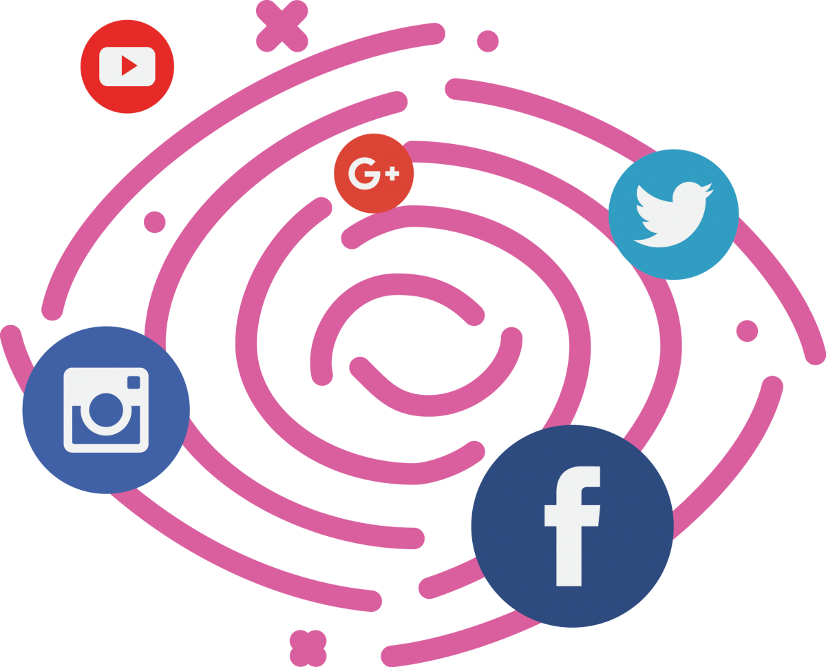 Social Media Icons Vortex PNG Image