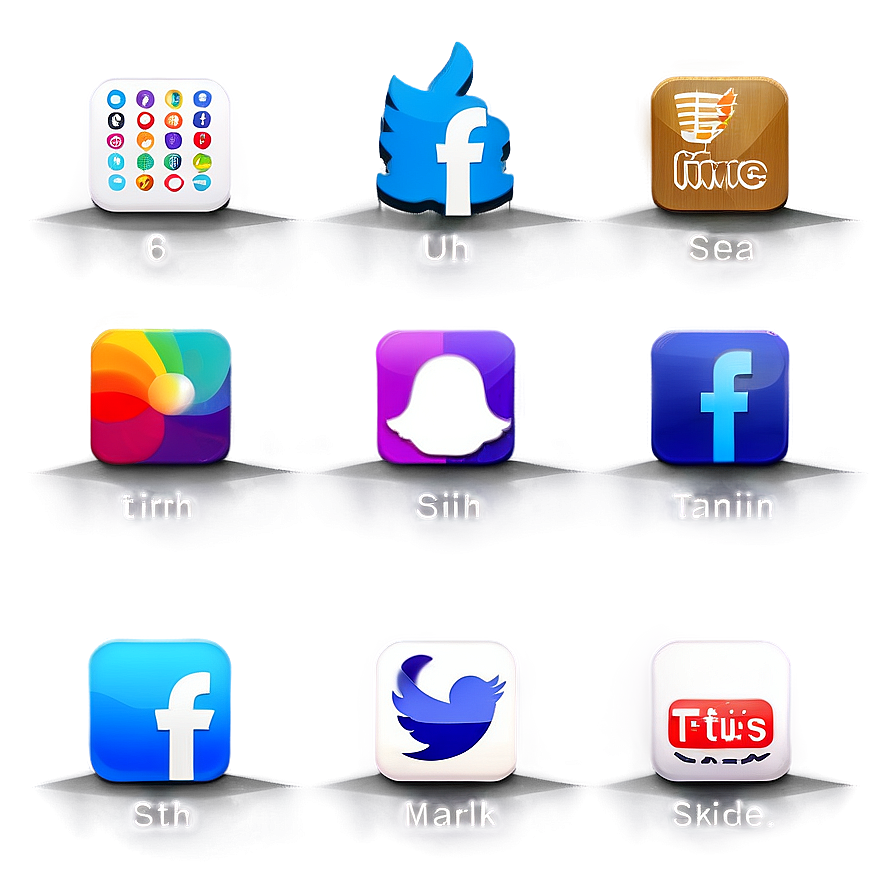 Social Media Icons With Names Png 92 PNG Image