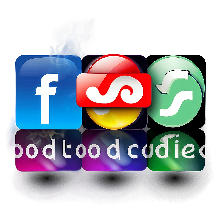 Social Media Icons With Shadows Png 05252024 PNG Image