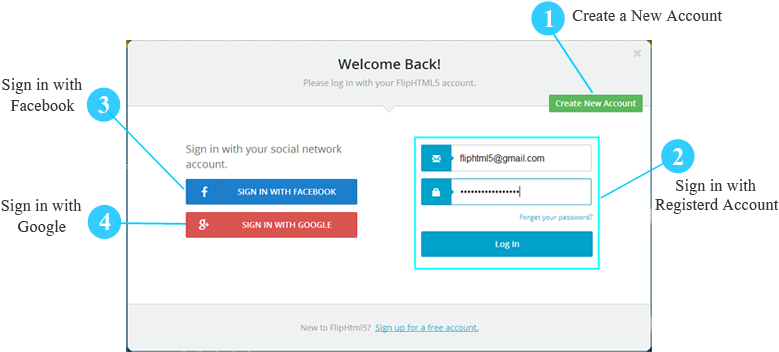 Social Media Integrated Login Screen PNG Image