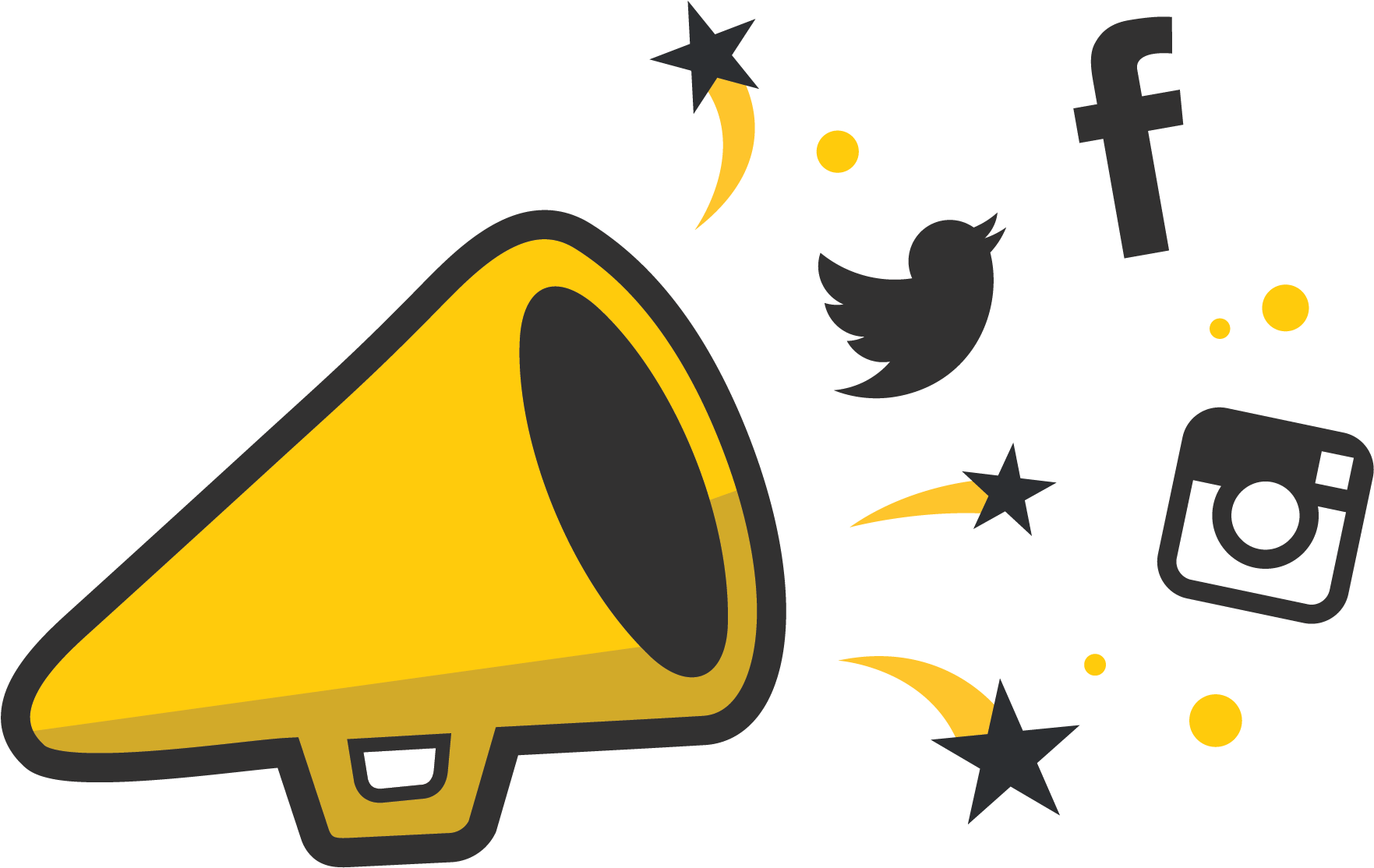 Social Media Megaphone Graphic PNG Image