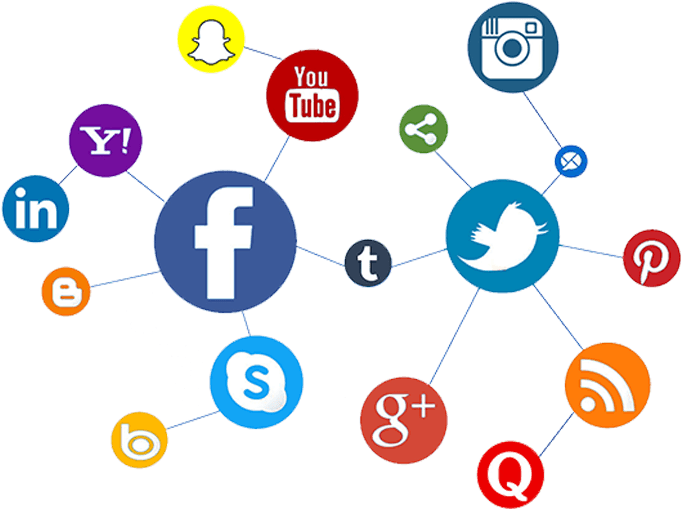 Social Media Network Connections PNG Image